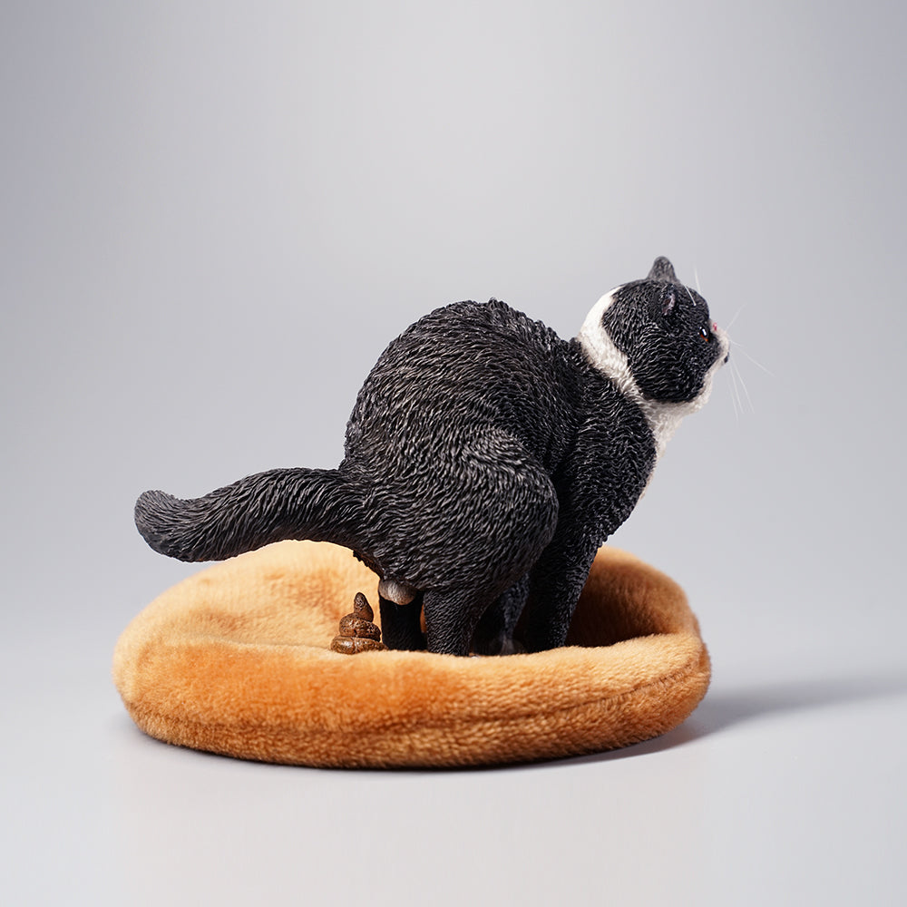 JXK073 Pooping Garfield pooping cat statue, gift of cat loves from