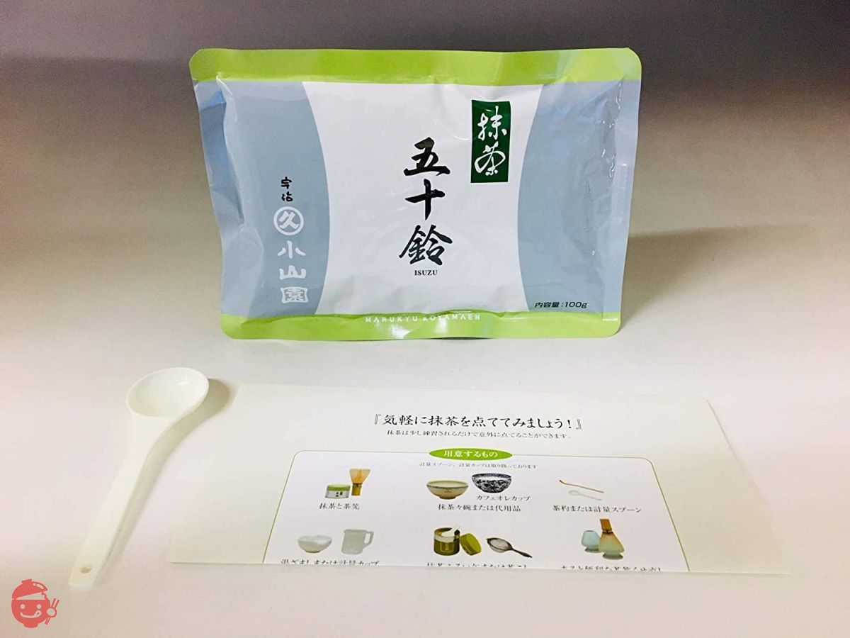 丸久小山园抹茶五十铃100 克袋装五十铃量匙和说明书– Japacle