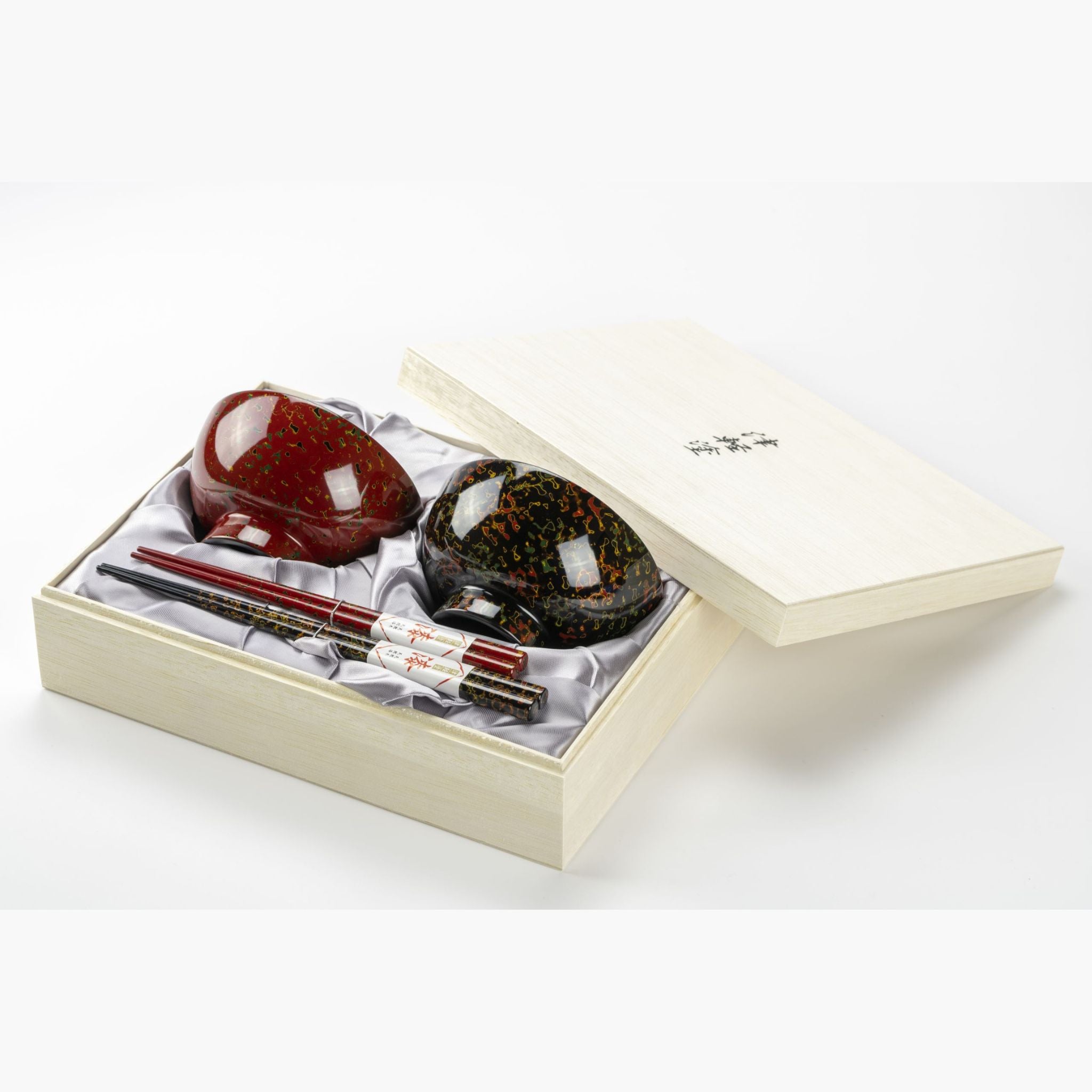 津軽塗 | 夫婦汁椀・箸セット 唐塗 | 呂・茜 | 小林漆器