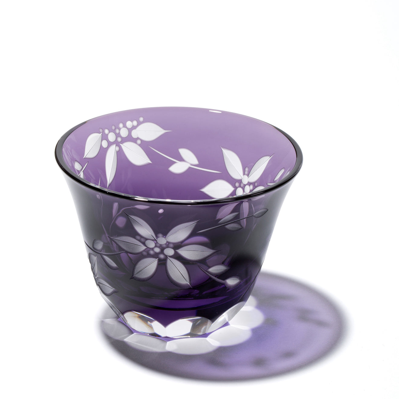 江戸切子 天開ぐい呑み｜鉄線｜紫｜山田硝子