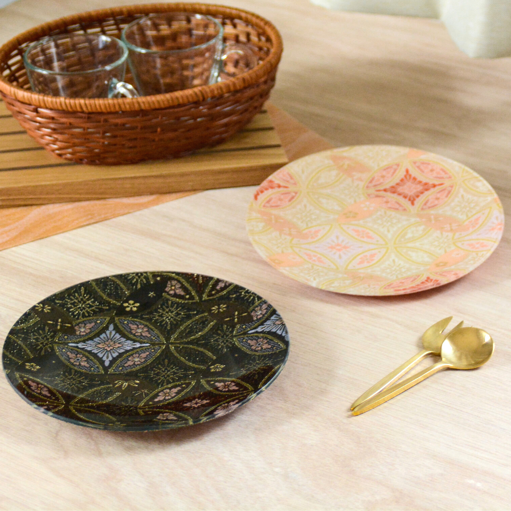 西陣織皿 ORI-ZARA ＜ピンク・ブラックセット＞ / k-cs/ケイクス – k