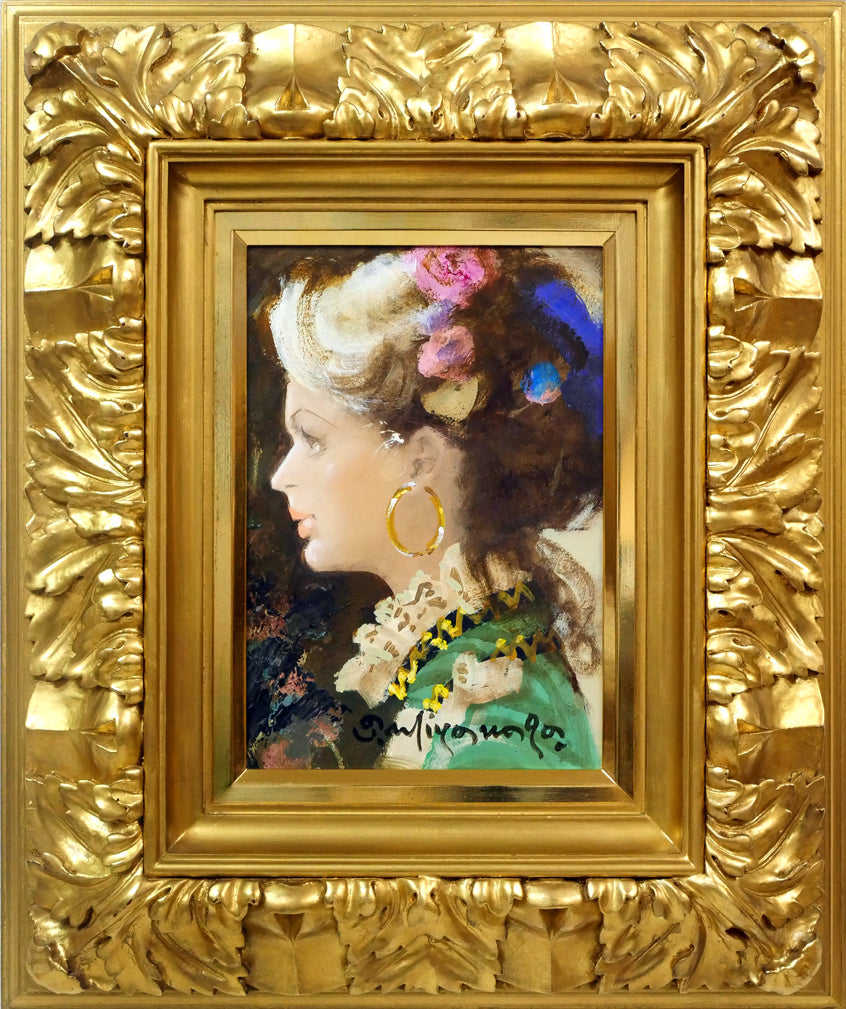 フランスアンティーク 肖像写真 《少女》 額装 アルビューメンプリント