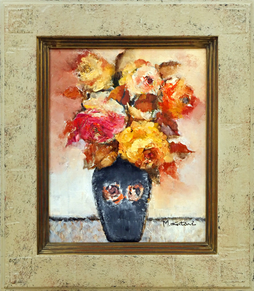 油絵 専用 バラを捧げる鳥 横53.3cm 油絵 専用 バラを捧げる鳥 横53.3