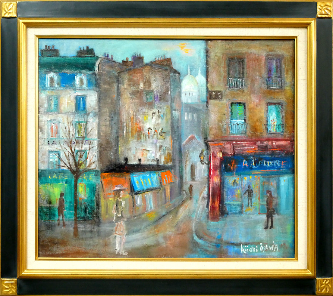 絵画 油彩画 油絵 F8 「2色のバラ」パリ 菊地正則 豪華 美品 額付き