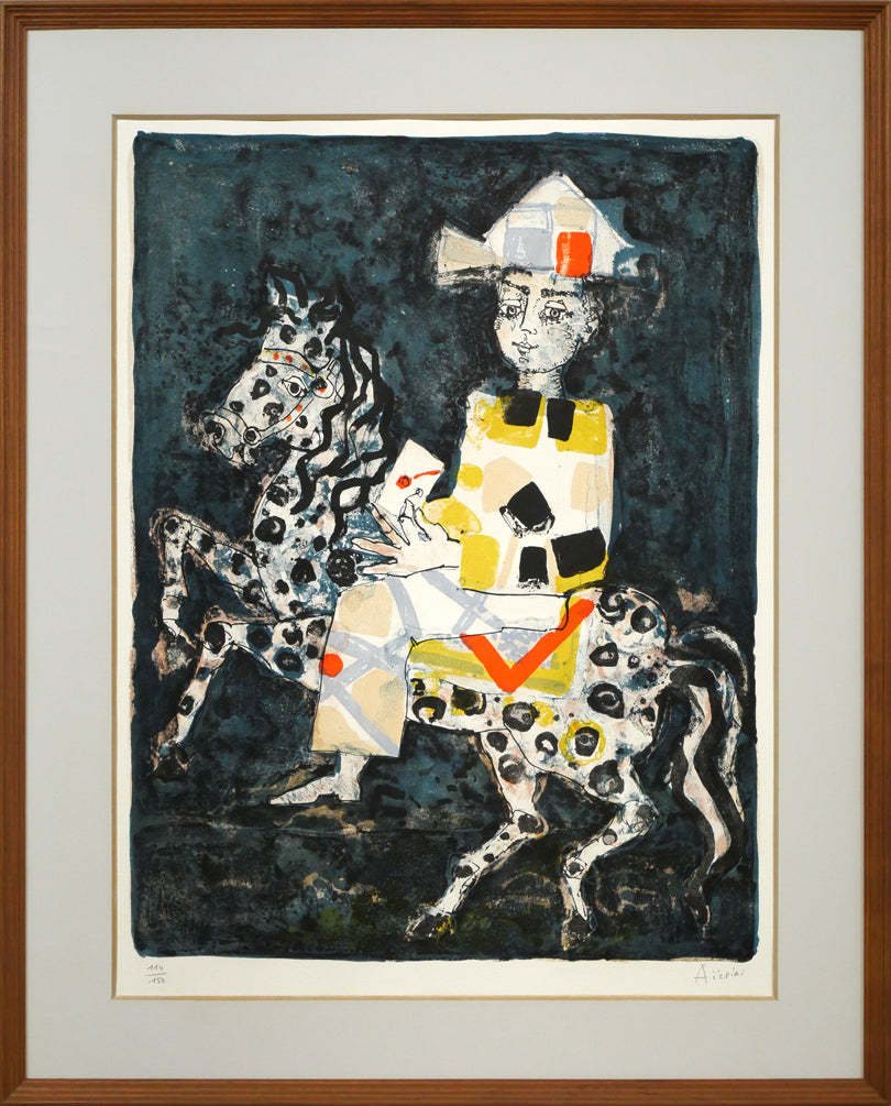 美品 ポール・アイズピリ「ポンヌフ」リトグラフ 直筆サイン入 額縁入