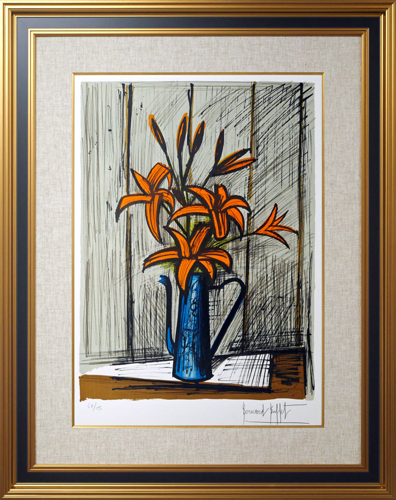 ベルナール・ビュッフェ（Bernard BUFFET）「オレンジ色のユリ