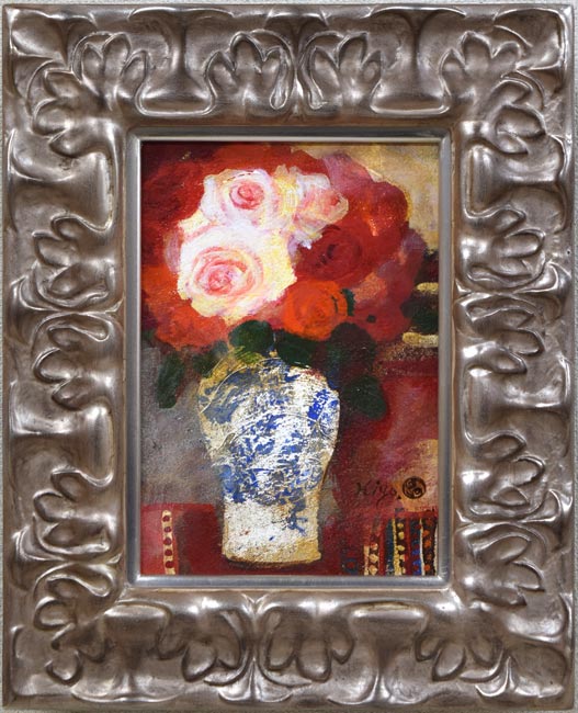 清原啓一「薔薇図」油絵・SM 絵画買取・販売の小竹美術