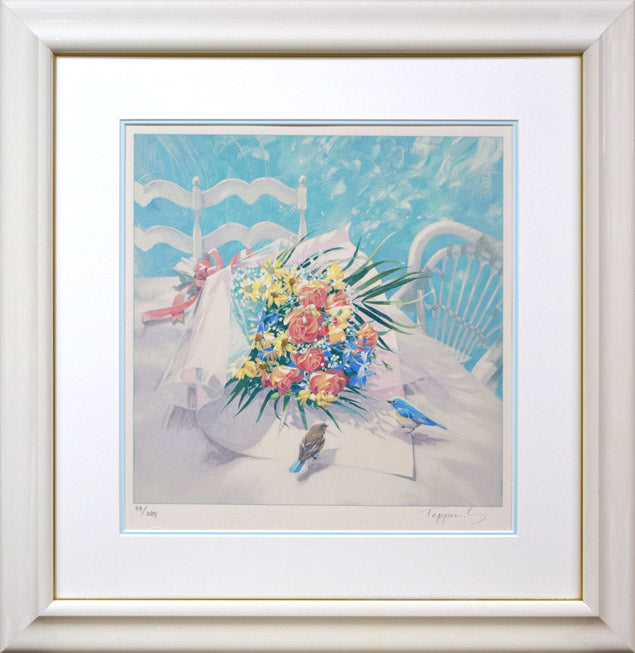 笹倉鉄平「ブレストンコートにて」シルクスクリーン版画 絵画買取