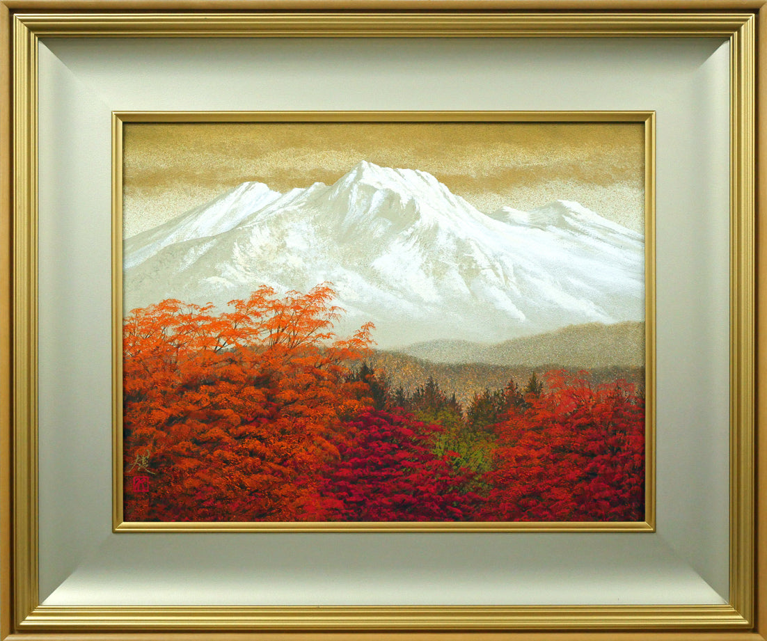 清水規「妙高山秋彩」日本画・P10号 絵画買取・販売の小竹美術
