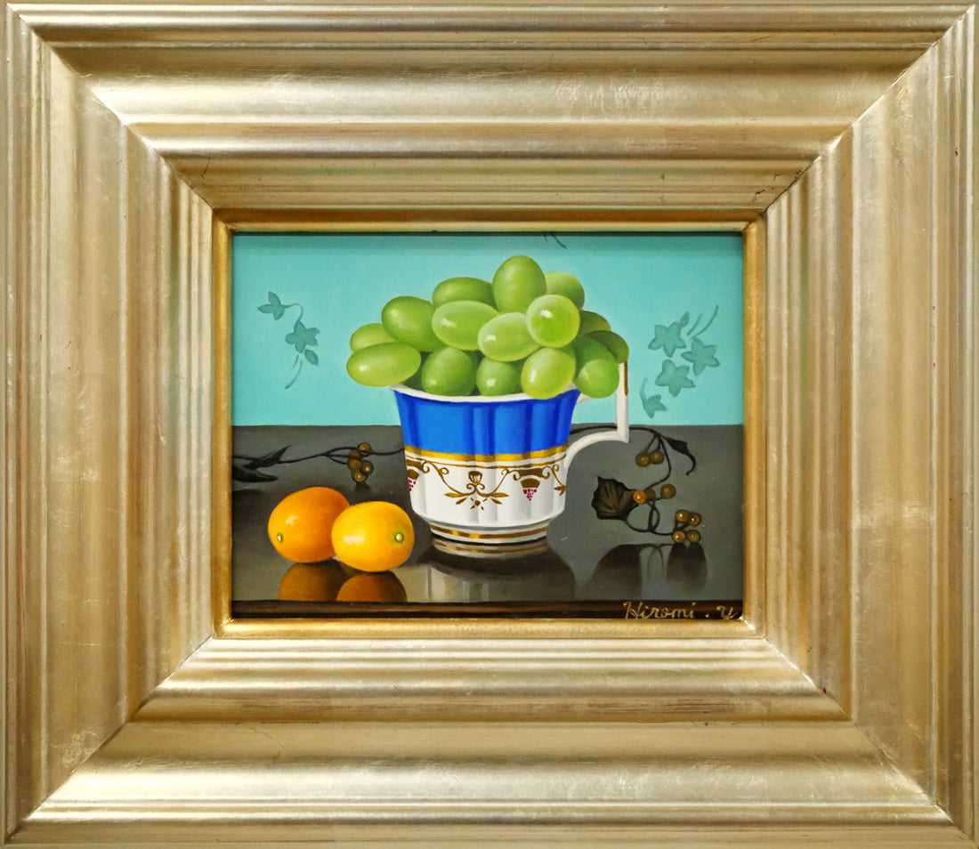 山口ひろみ「ぶどう ルイ」油絵・F0号 絵画買取・販売の小竹美術