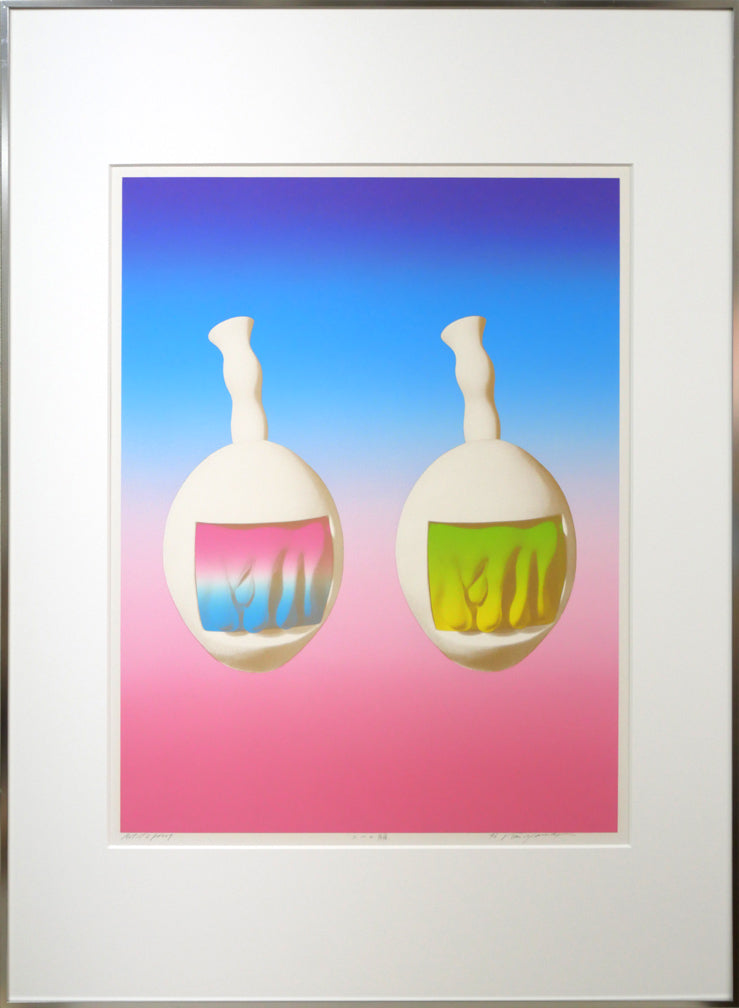 安田侃「二つの顔」シルクスクリーン版画 絵画買取・販売の小竹美術