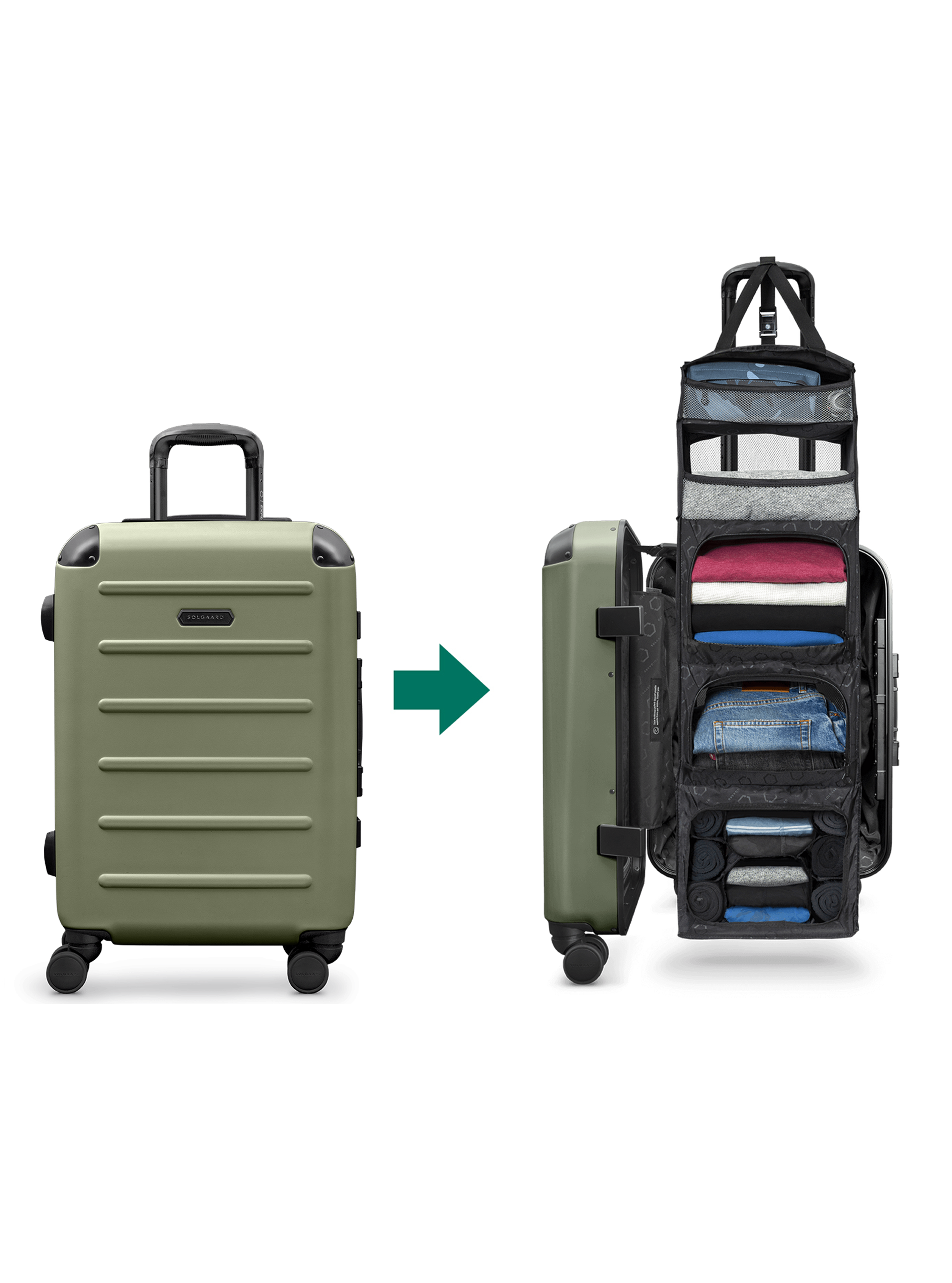 沖なはです！SOLGAARD キャリーケース USBポート付き 吊り下げ 沖なは