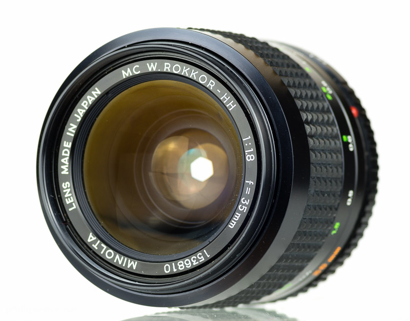 ☆A MINOLTA MC W.ROKKOR-HH 1:1.8 f=35mm カメラレンズ 単焦点レンズ