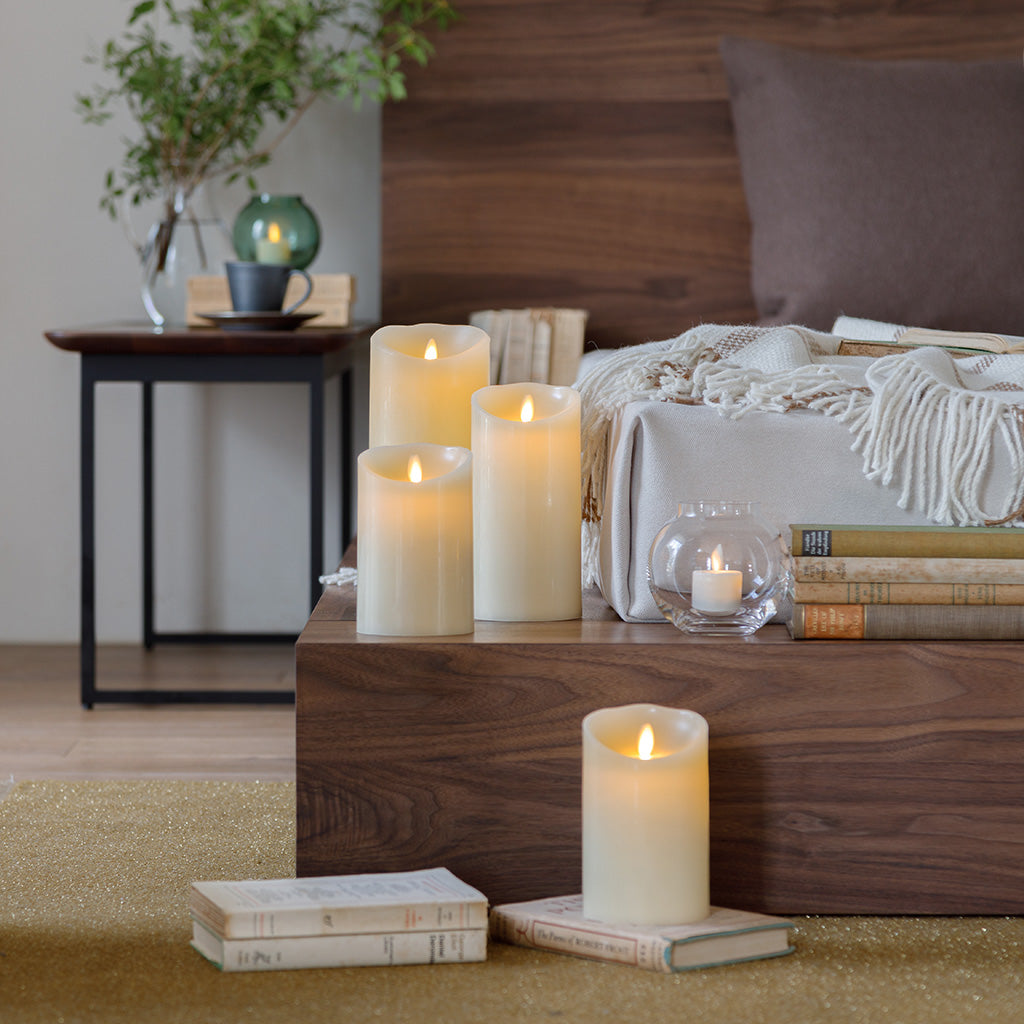 LEDキャンドル ピラーS 直径9cm 高さ14.4cm｜LUMINARA – PIANO ISOLA