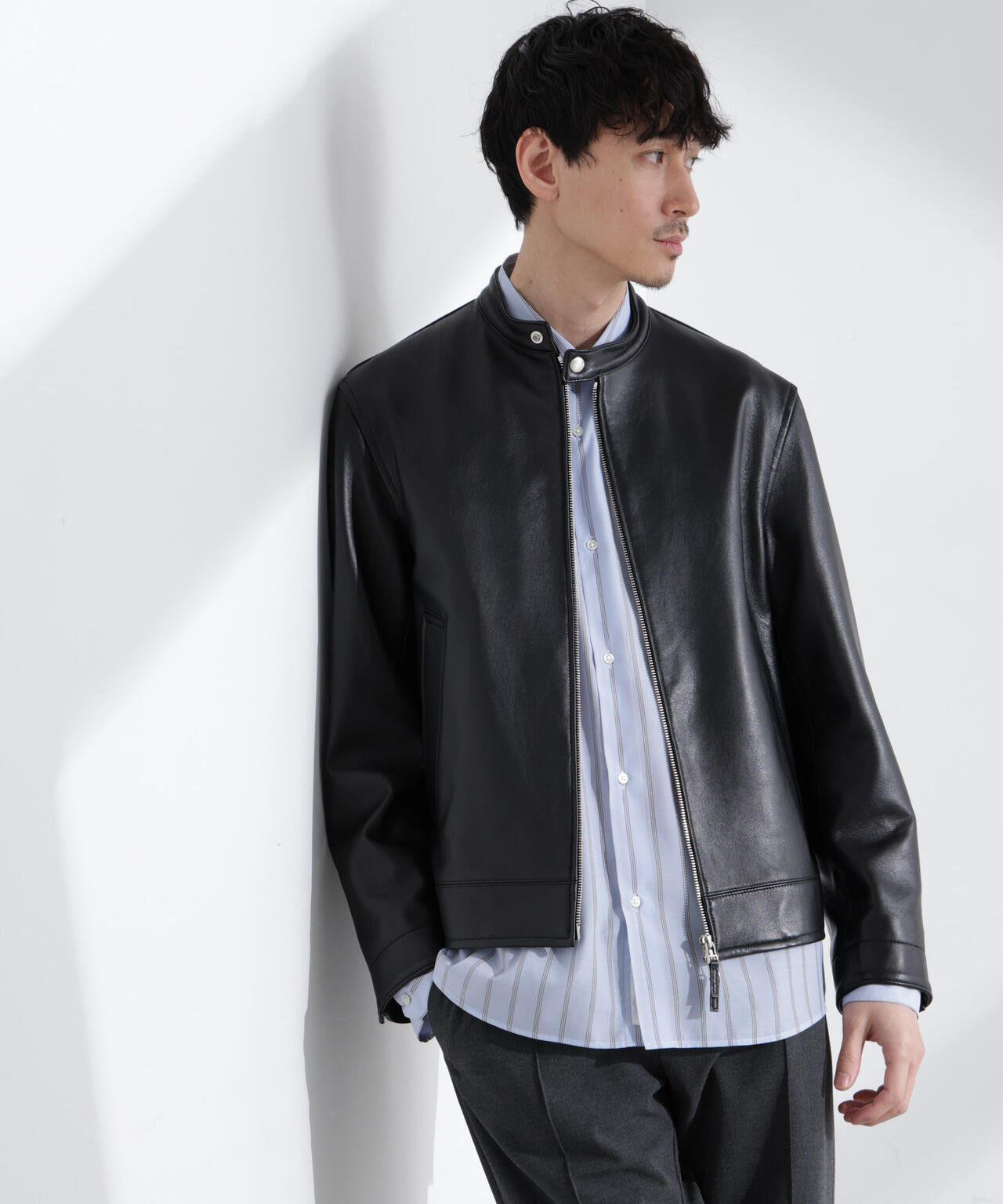 Nano universe ナノユニバース 羊革 ライダース 革ジャン 本革 【公式