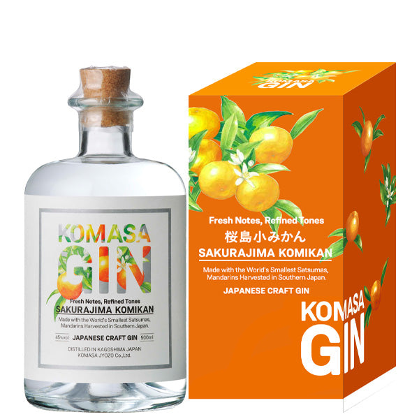 KOMASA GIN-桜島小みかん- 箱入 45° 500ml -クラフトジン- – 鹿児島の