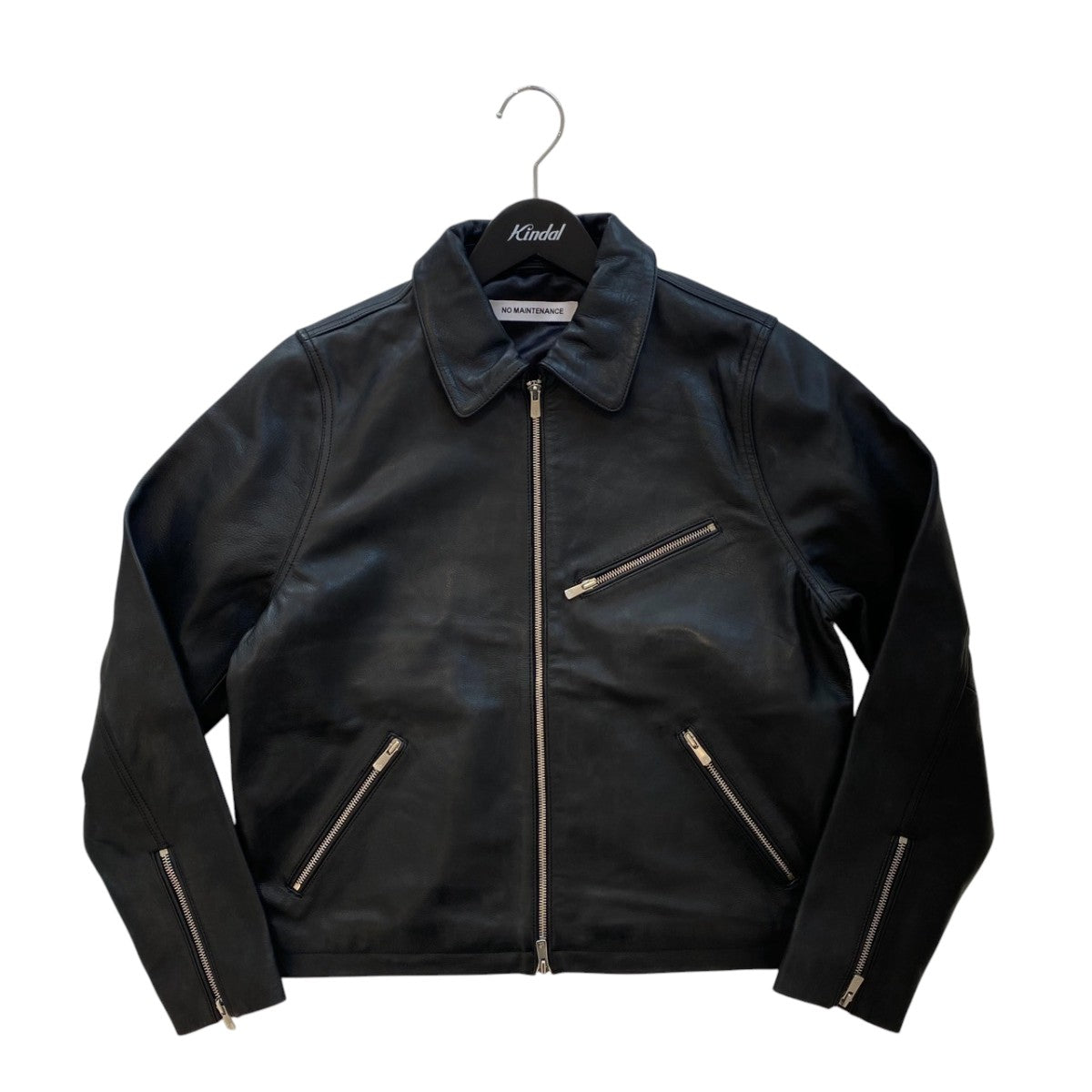 NO MAINTENANCE Black 6-Zip Trucker JacketレザージャケットRN171298