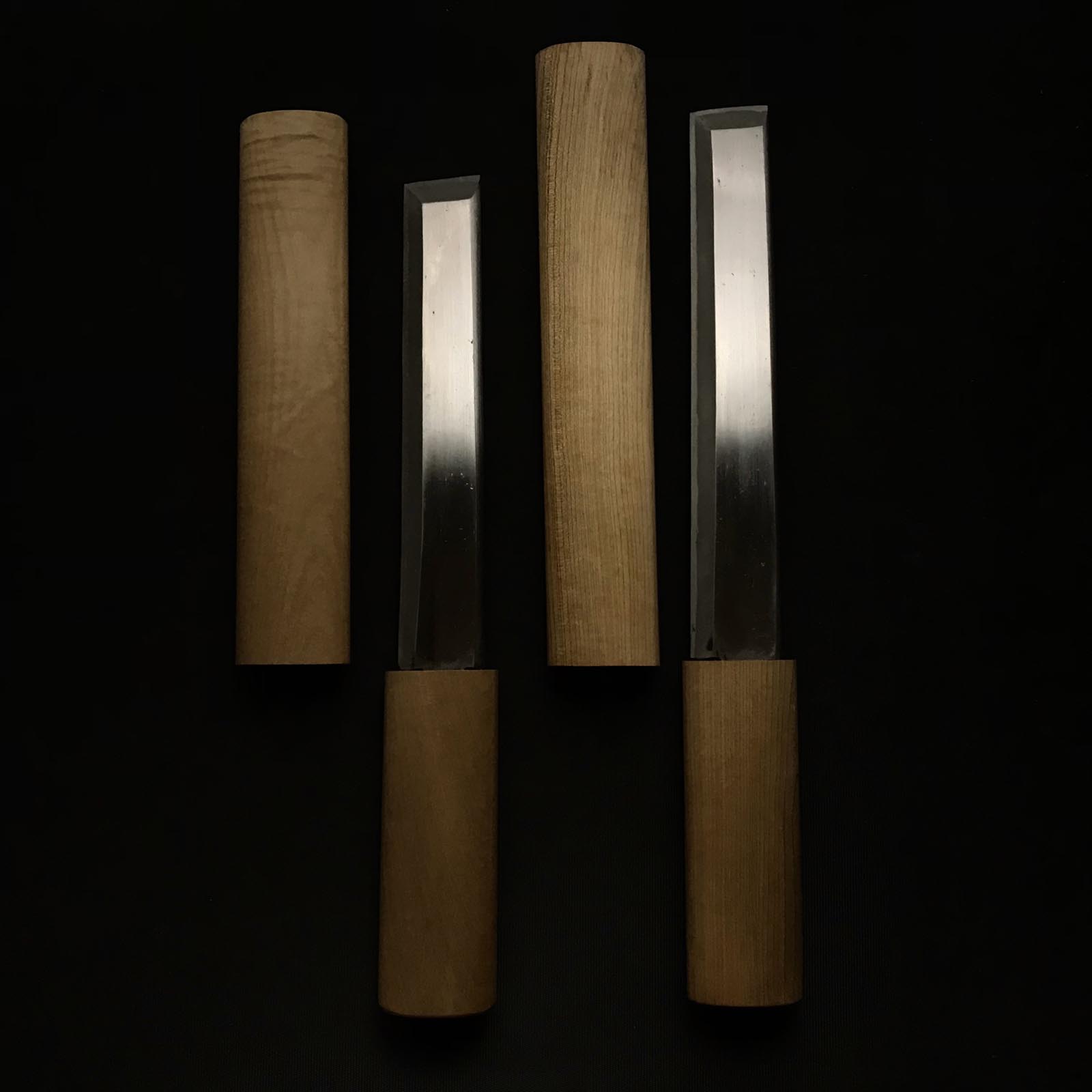 掘り出し物 義尚 手打 塗師屋小刀 左 210mm&180mm