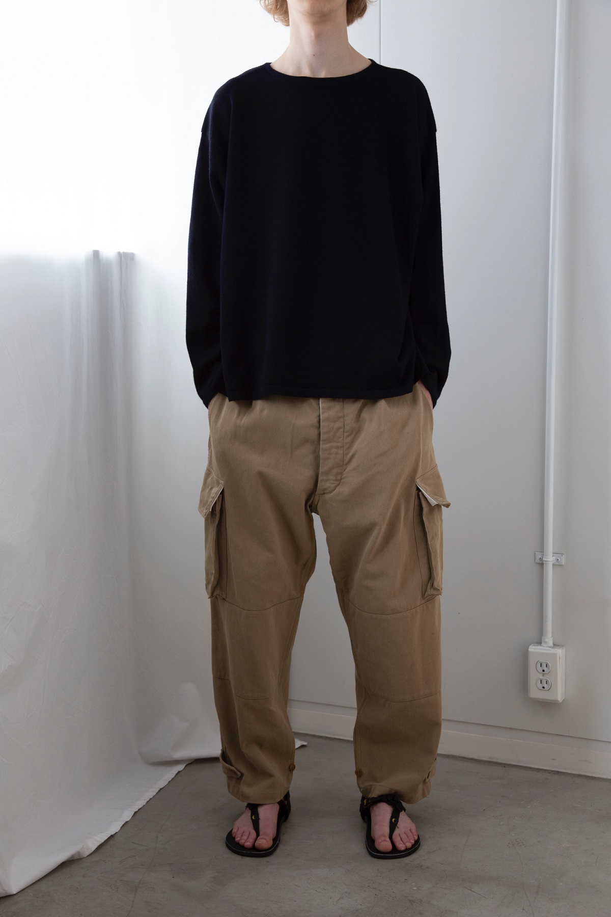 COMOLI 21SS コットンシルクオーバーパンツ OLIVE サイズ1 COMOLI