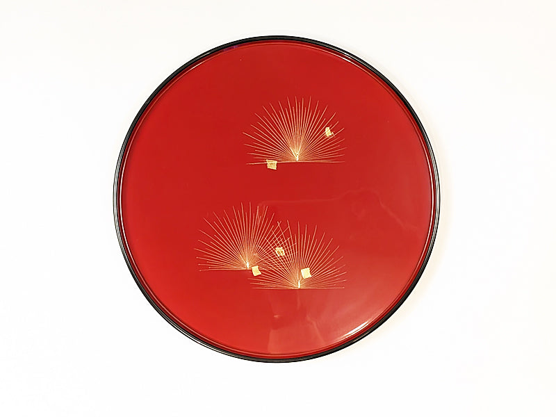 輪島塗 孝峯 松 盆 33cm 大きなサイズ 沈金 天然木 本漆塗装