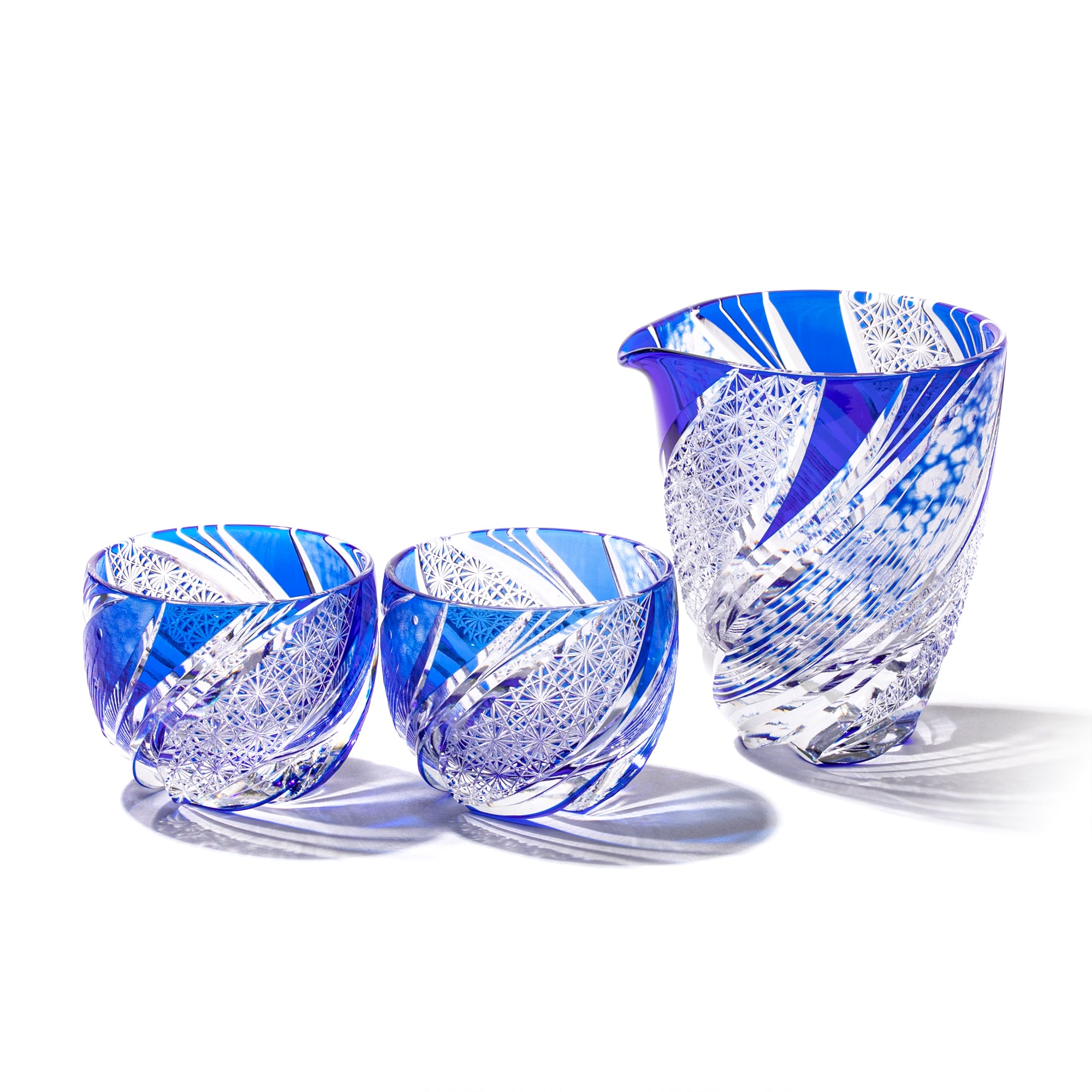 江戸切子 流星 酒器三点揃 ルリ ｜江戸切子グラスならTABLEAU ONLINE