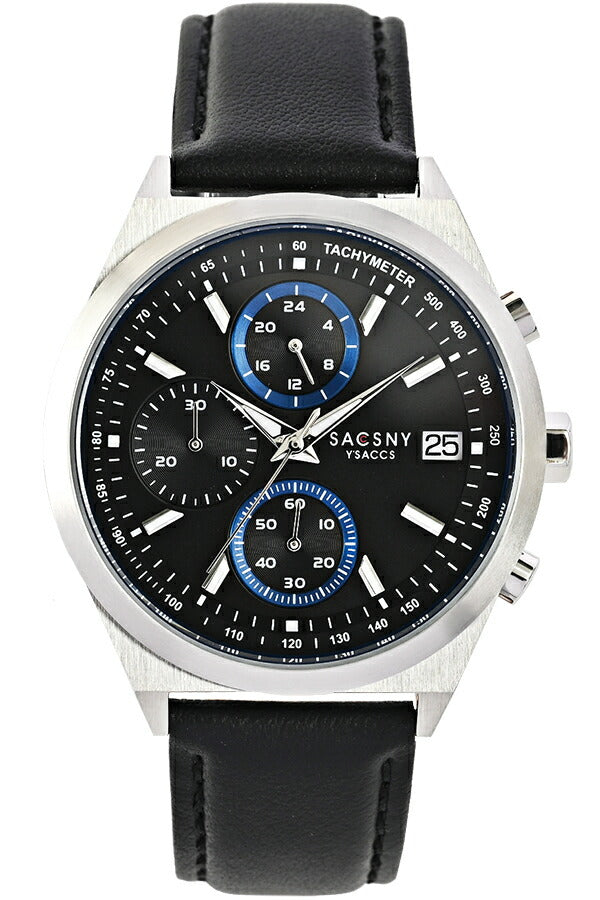 サクスニーイザック クオーツ クロノグラフ SY15213-BK メンズ 電池式