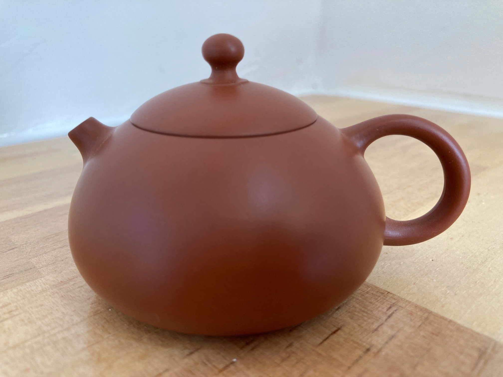 三希茶壺 小扁西施(朱泥) 台湾製