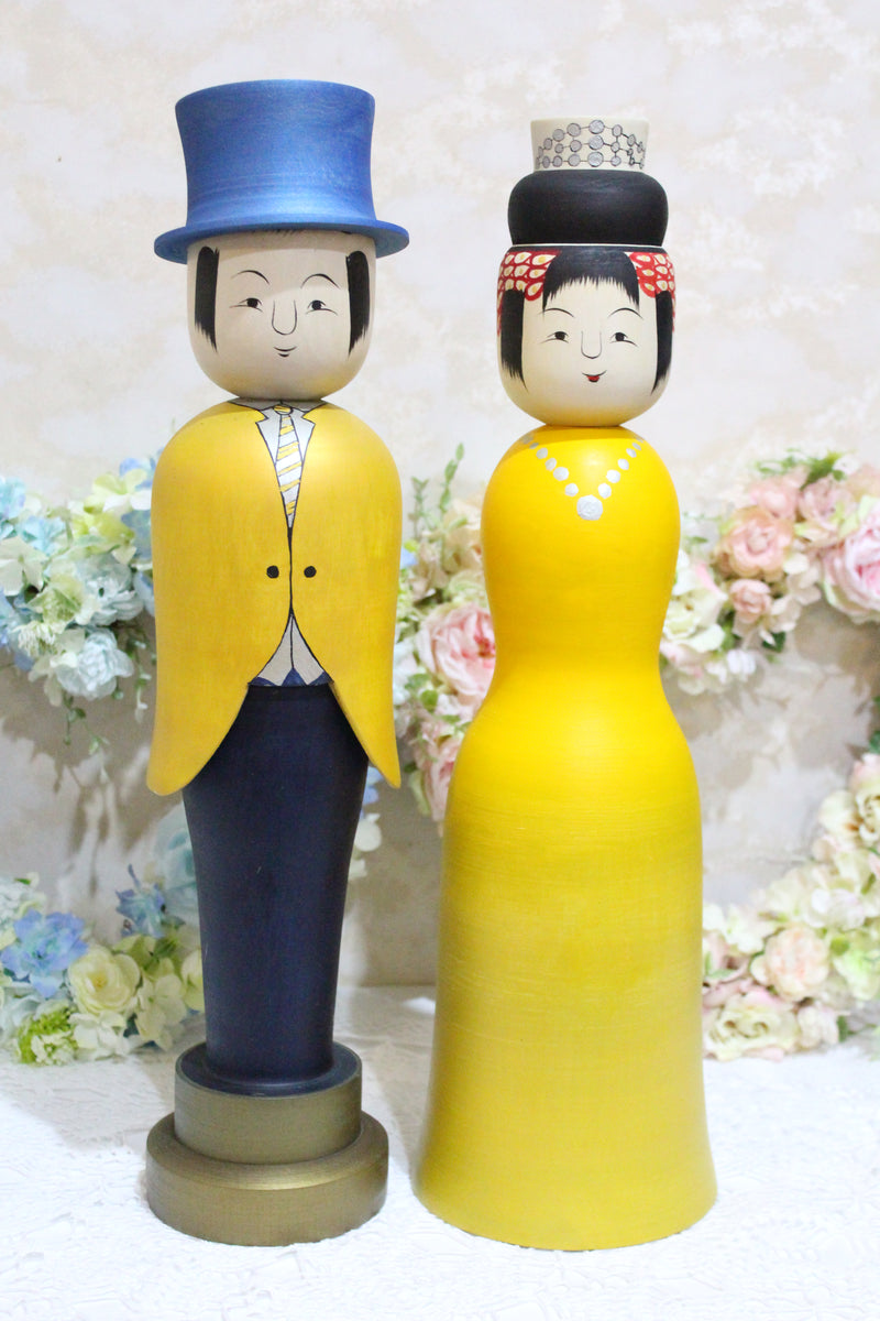 受注生産】Happy Wedding Kokeshi 陳野原幸紀工人 – 土湯温泉