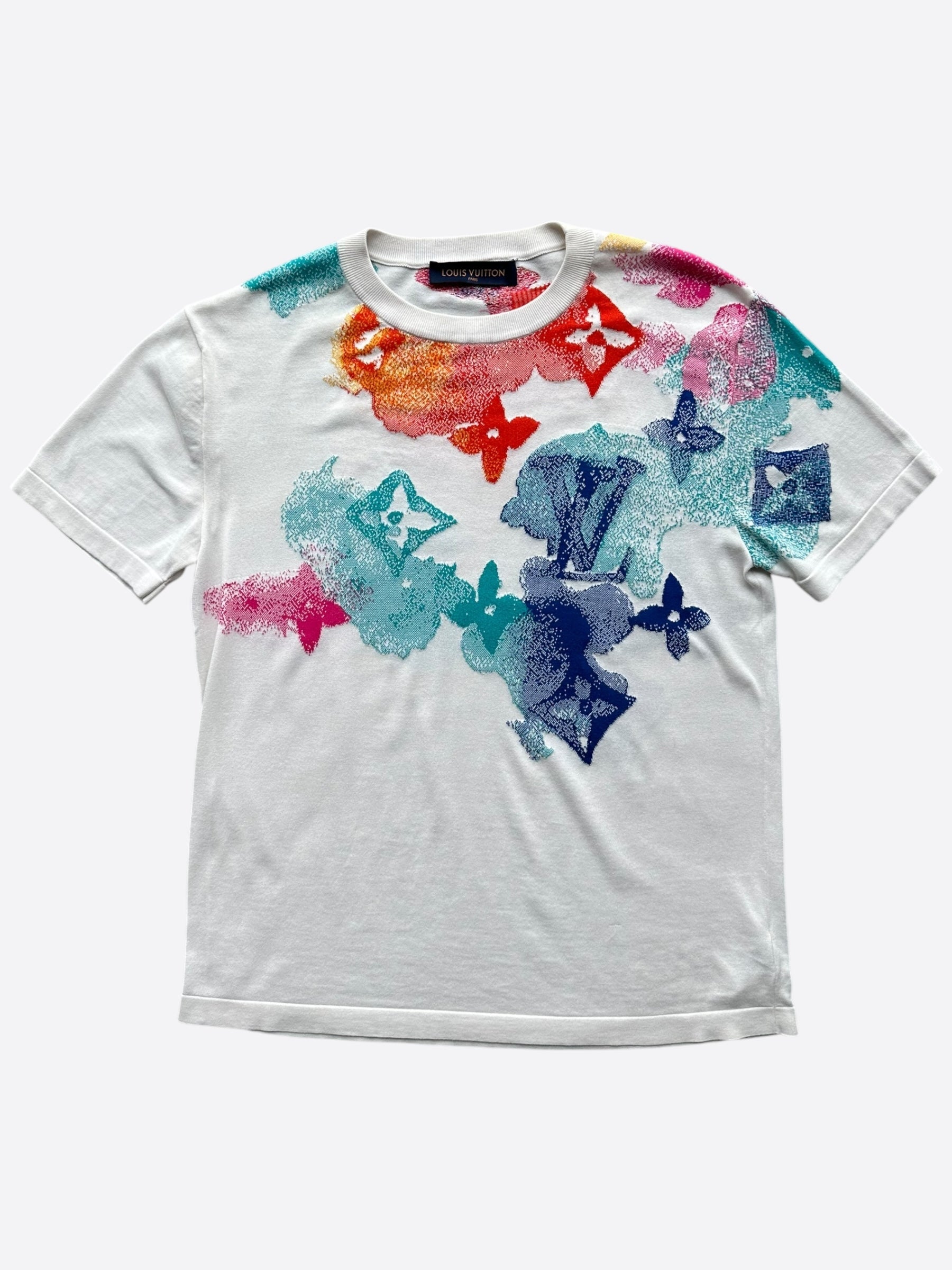 Louis Vuitton White Multicolor Watercolor Monogram T-Shirt – Savonches