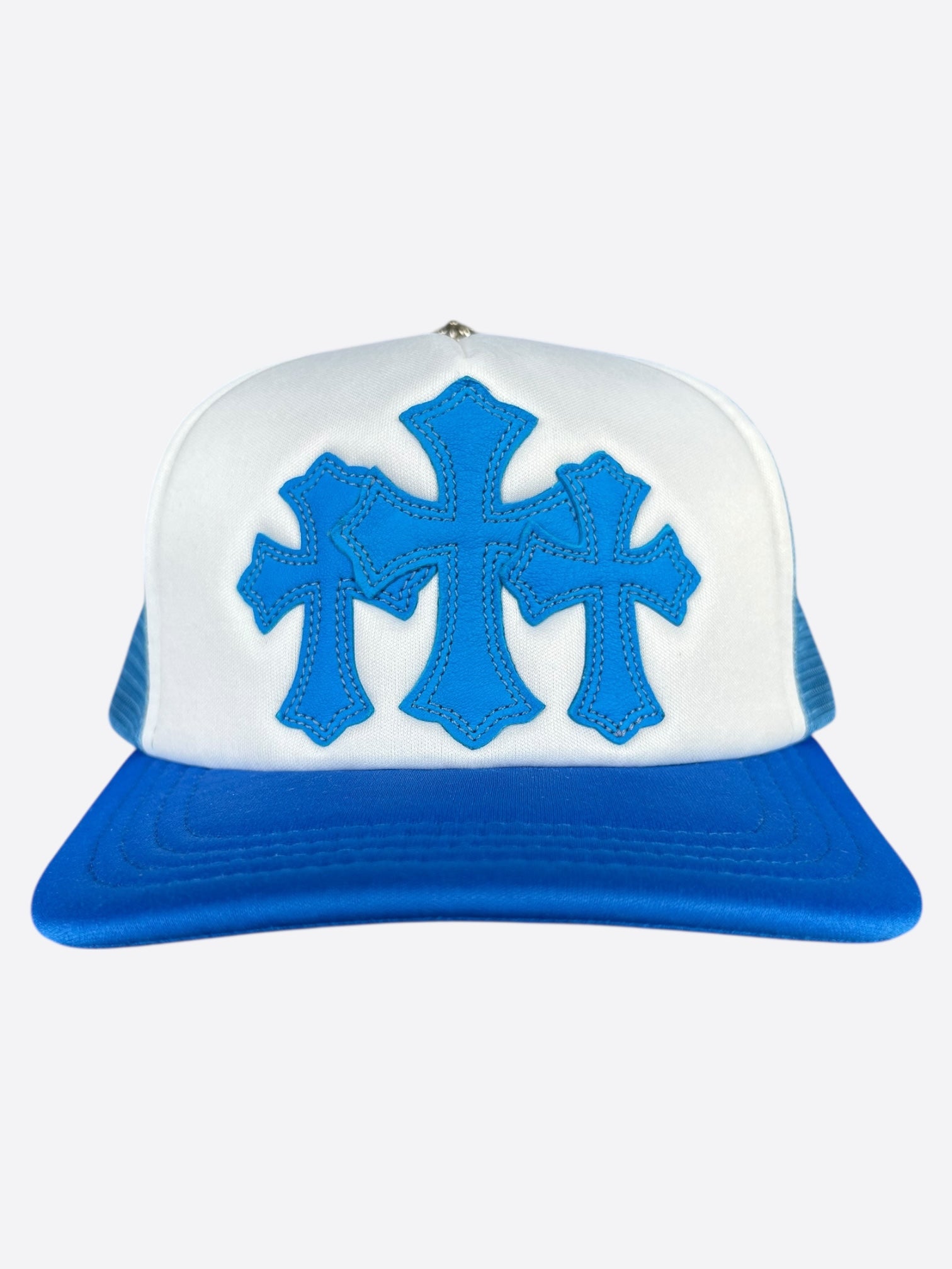 Chrome Hearts Blue Cemetery Cross Patch Trucker Hat – Savonches