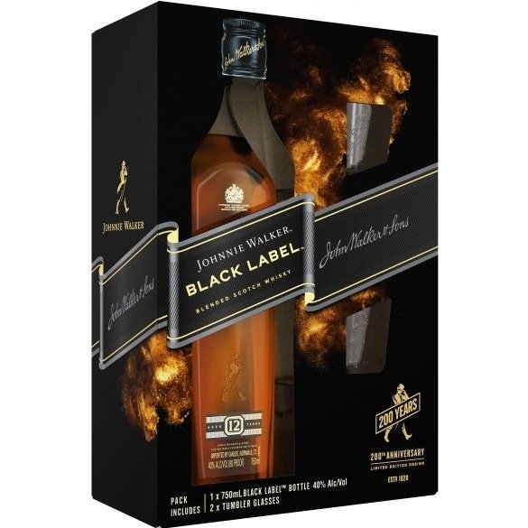 Johnnie Walker Black Label Gift Set Including One Johnnie Walker