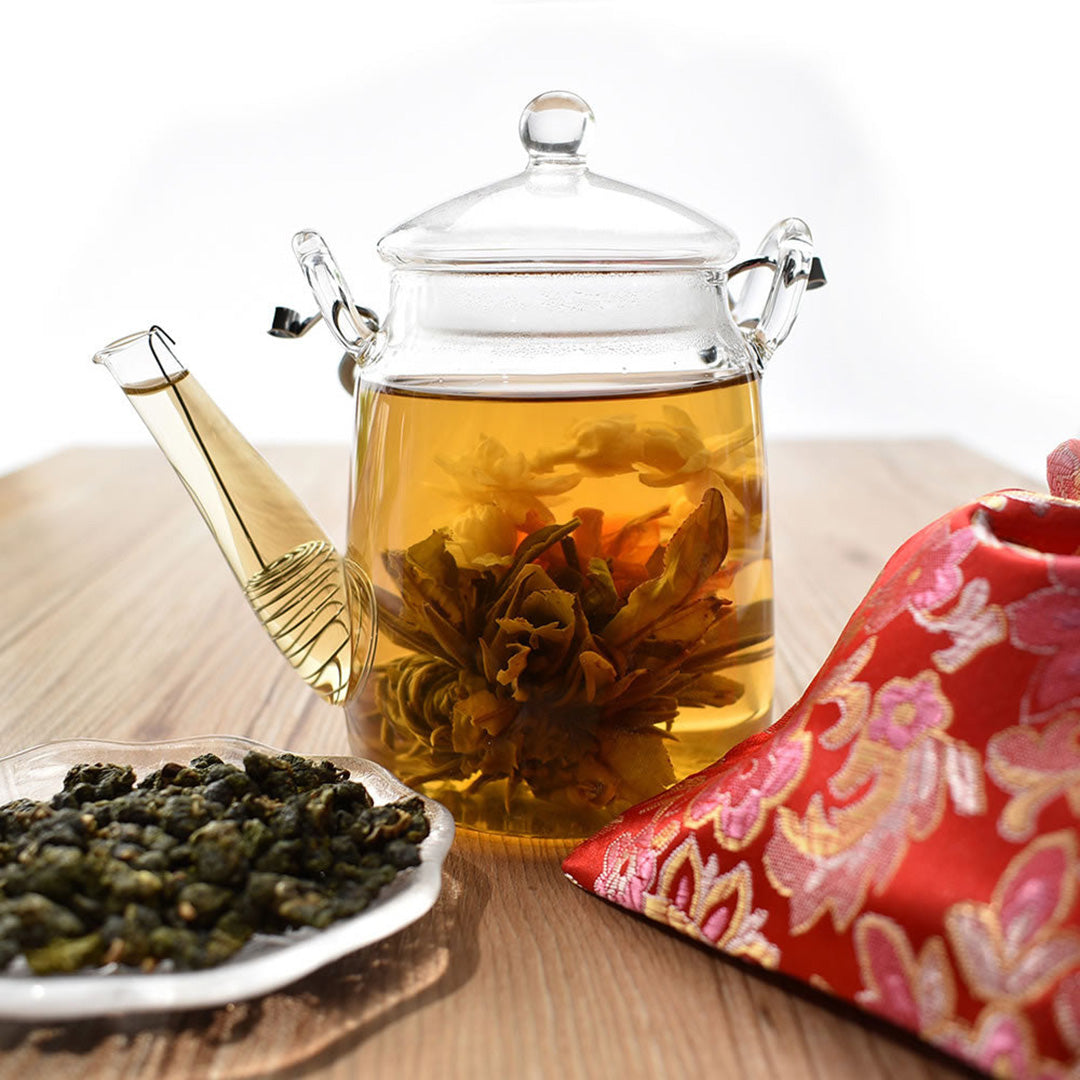 ティーポットセットB（花工芸茶 烏龍茶）｜中国茶通販・天香茶行