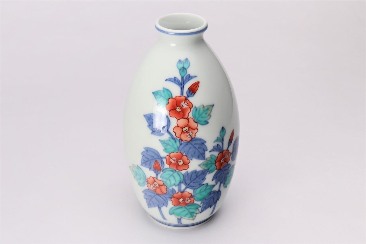 花器 「花瓶 立葵絵」 今右衛門窯 有田焼 陶磁器 – Takumi Japan