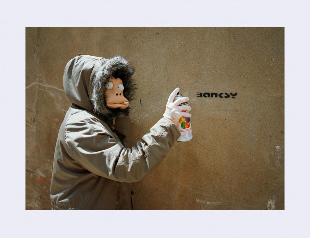 Banksy, MONKEY MASK SESSION (TAG)Banksy, MONKEY MASK SESSION (TAG