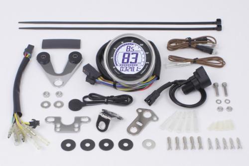 武川 ミディアムLCDスピード&タコメーター 12V車汎用 4mini モンキー