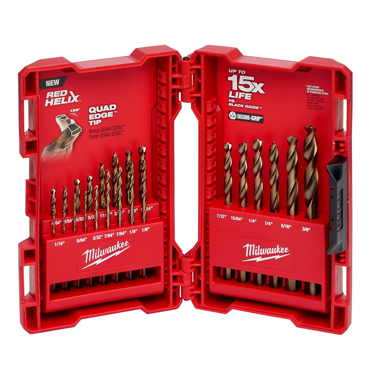 Milwaukee 48-89-2338 23-Piece RED HELIX Cobalt Drill Bit Set