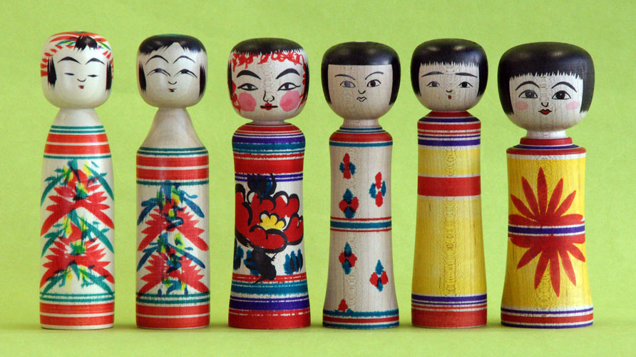 津軽系こけし長谷川健三工人福原栄次郎形こけし3本セット