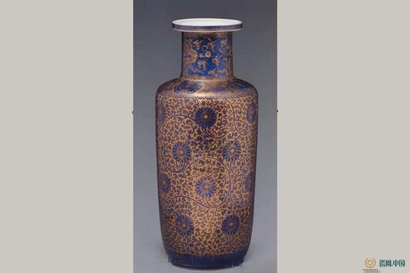 中国美術 祭蓝釉 清康熙 慎德堂博古製 観音瓶 中国美術 祭蓝釉 清康熙