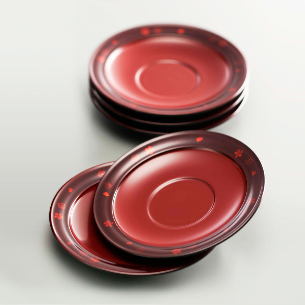 春秋白檀 茶托 五客セット – 象彦 公式オンラインショップ