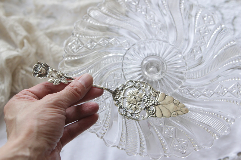 ドイツ ケーキサーバー ヴィンテージ 薔薇・天使 シルバー835 ドイツ