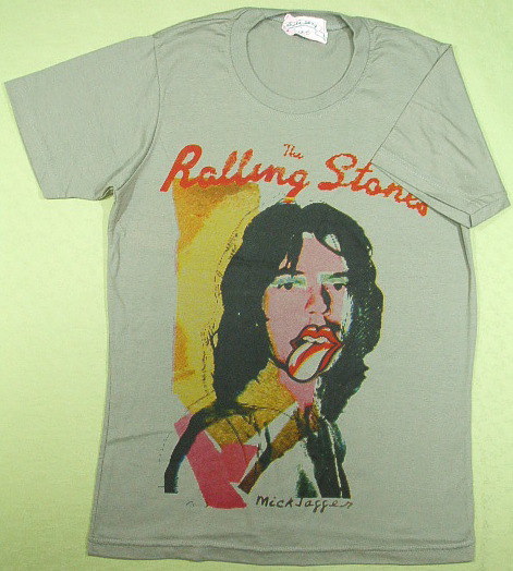 ミック•ジャガー風の黒 長袖Tシャツ Lサイズ ミック•ジャガー風の黒