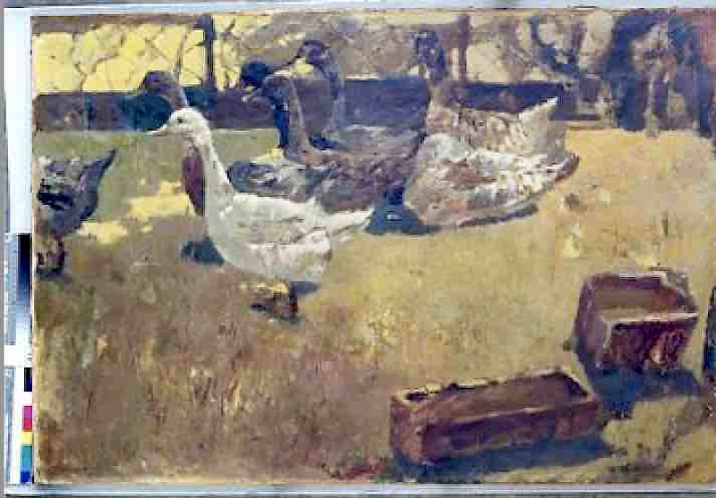 須田寿 油彩画 F8号「石の上」 須田寿 油彩画 F8号「石の上」