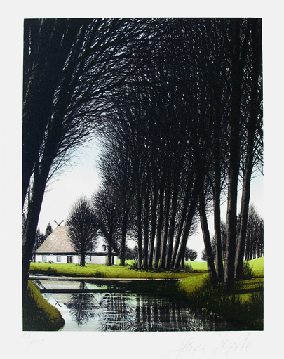 ジャック ・ デペルト「 水辺の道 」 リトグラフ 版画 特大サイズ