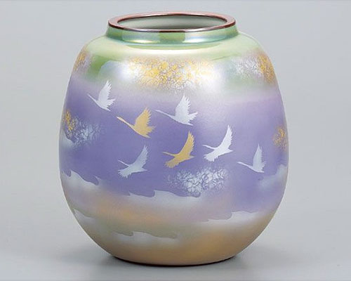 九谷焼 花瓶 日本伝統工芸品 日本の伝統工芸品【九谷焼】6号花瓶 春秋