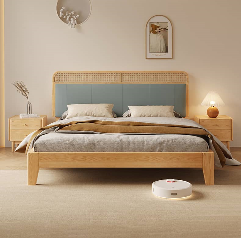 ベッド ダブルベッド ベッドフレーム ヘッドボード付 北欧風 おしゃれ