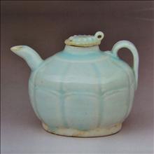 南宋湖田窑青白釉印花小执壶/酒壶-酒壶-南宋湖田- 藏点啦古玩网
