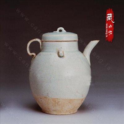 宋代青白瓷水注酒壶带盖-酒壶-北宋青白瓷- 藏点啦古玩网
