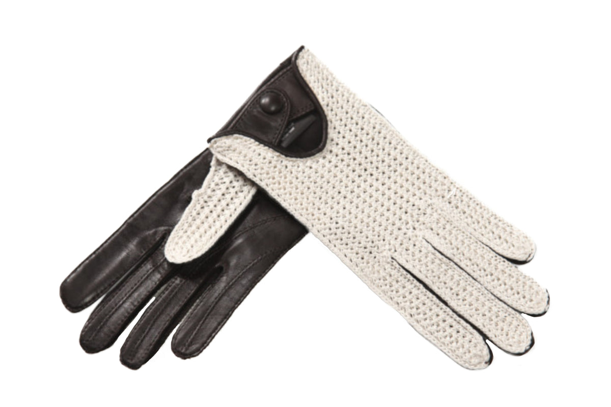 メローラ スエードトープ色 カシミア黒 グローブ 革手袋 MEROLA