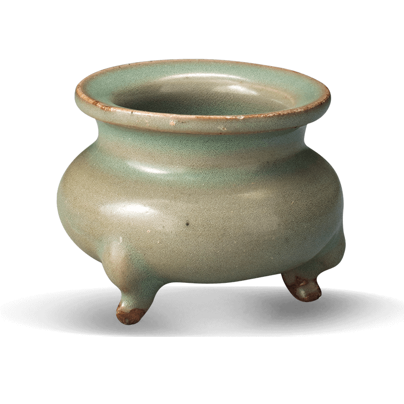 青釉三足香炉_汝行集团·青瓷博物馆