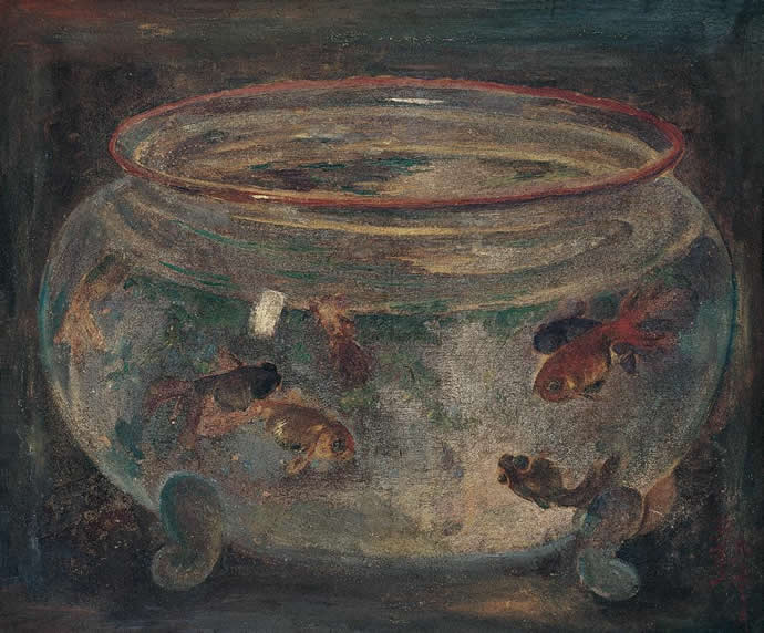 中国美術 汪亞塵 肉筆画 金魚 中国美術汪亞塵肉筆画金魚